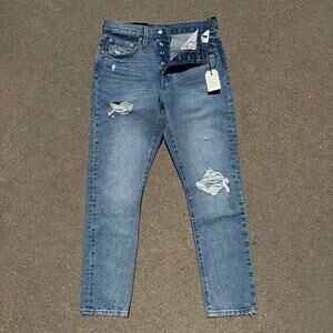 Levi's 501 Button Fly Skinny Jeans Distressed Size 27x28 29502-0034 NEW